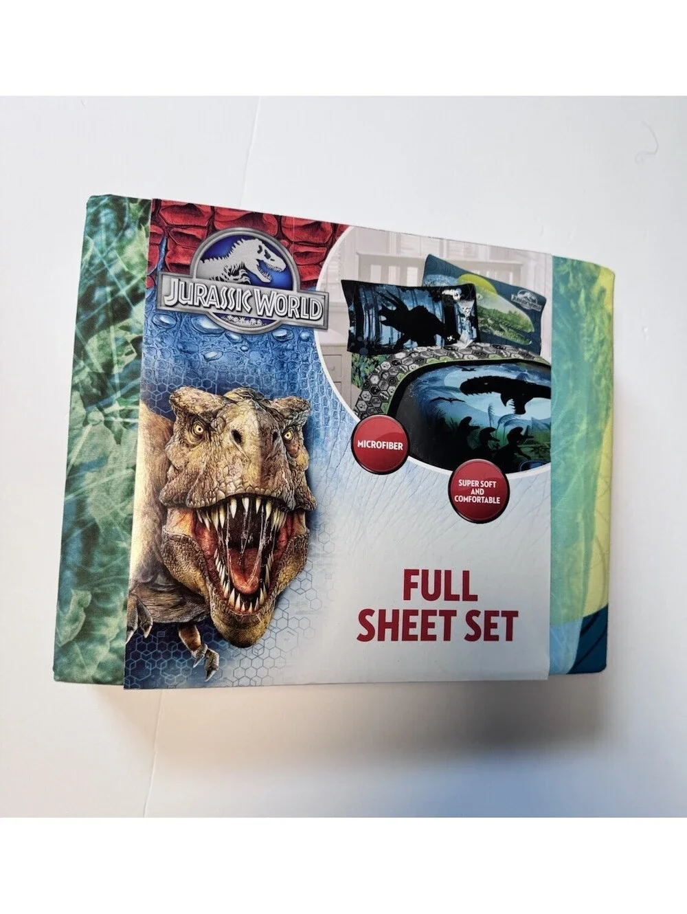 Jurassic World Full Sheet Set, 4-Piece Microfiber, Full Size New